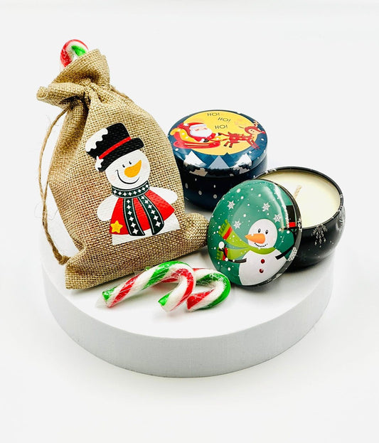 50g Candy Cane Tin Candle